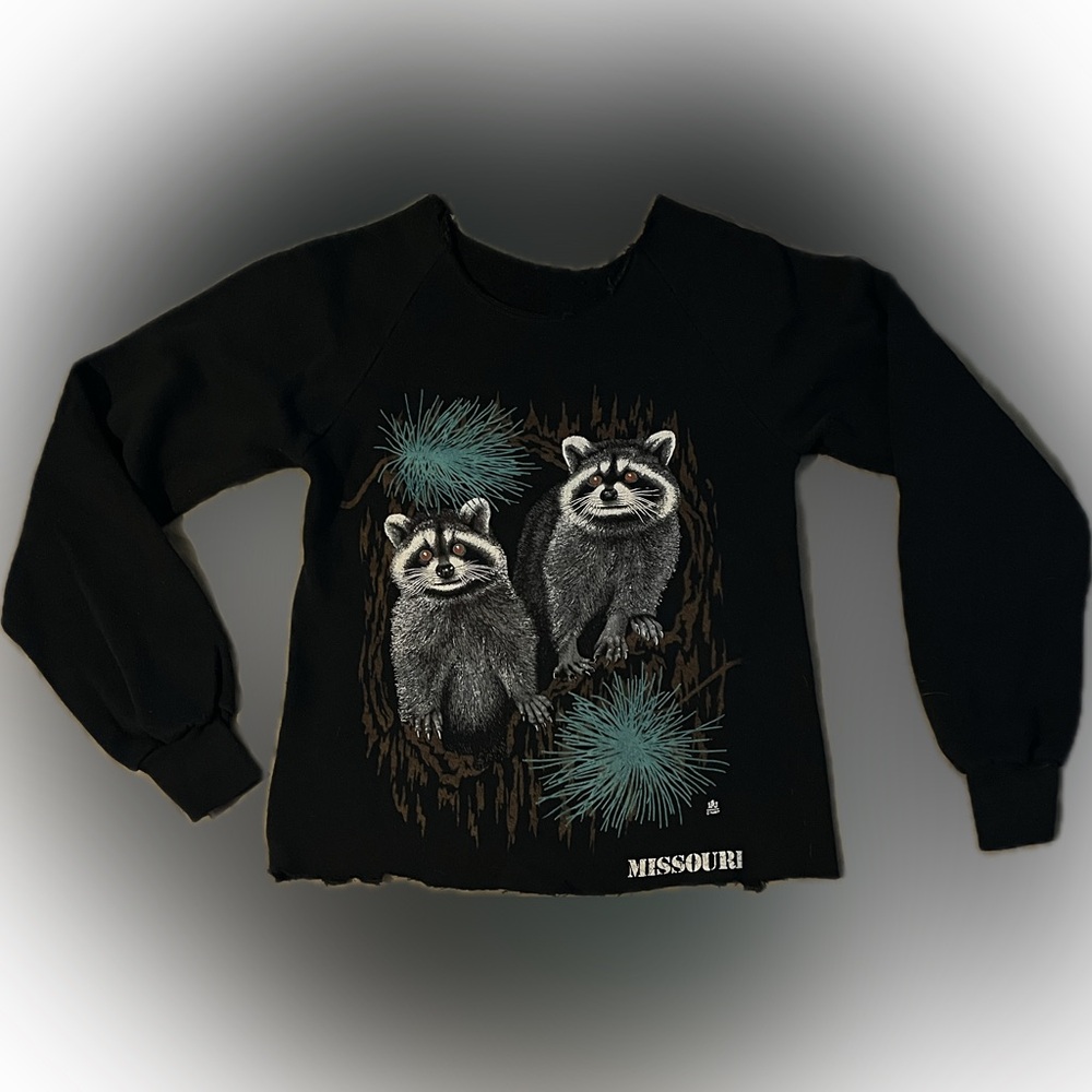 LSJ 1987 Raccoon Missouri Cropped Sweatshirt